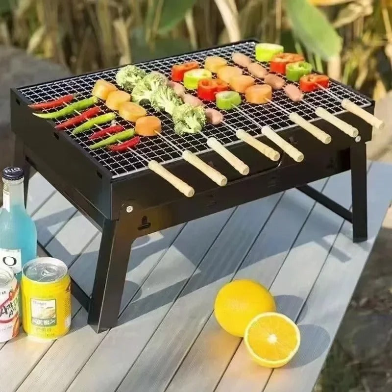 Portable Stainless Steel Charcoal Grill – Mini BBQ for Outdoor - Genzify Store