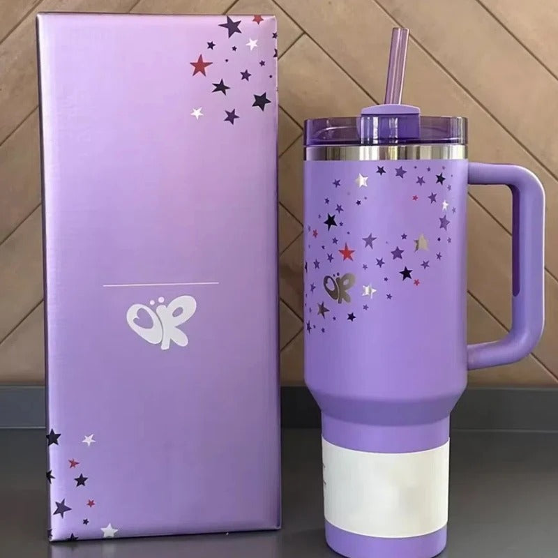 40oz Stainless Steel Water Cup – Purple Stars - Genzify Store