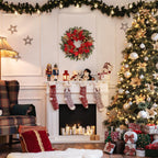 Spring Boxwood Wreath for Front Door with Berries & Eucalyptus Leaves - Genzify Store