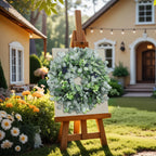 Spring Boxwood Wreath for Front Door with Berries & Eucalyptus Leaves - Genzify Store