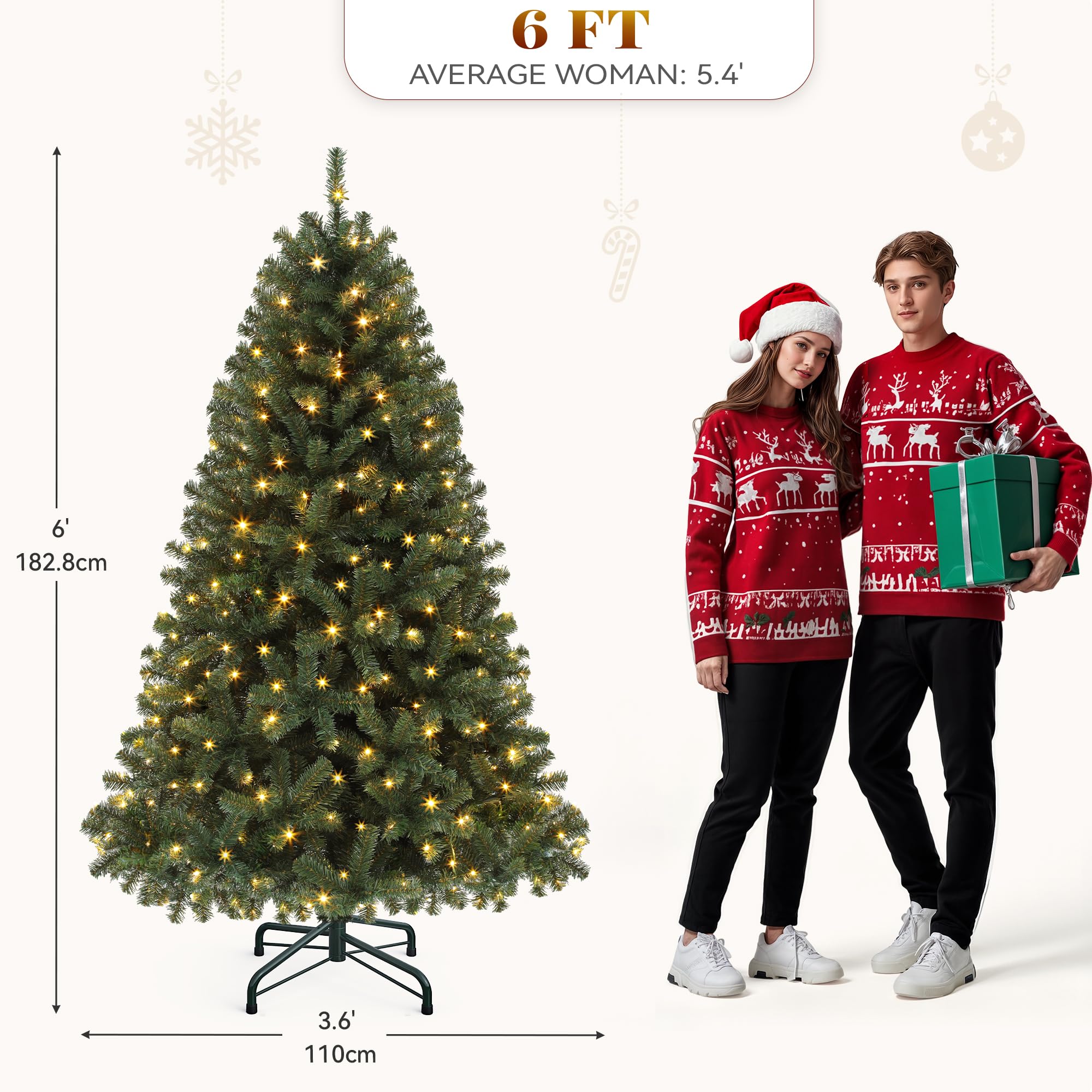 YITAHOME Prelit Artificial Christmas Tree with Remote Control - Genzify Store