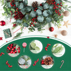 Spring Boxwood Wreath for Front Door with Berries & Eucalyptus Leaves - Genzify Store
