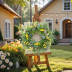Spring Boxwood Wreath for Front Door with Berries & Eucalyptus Leaves - Genzify Store
