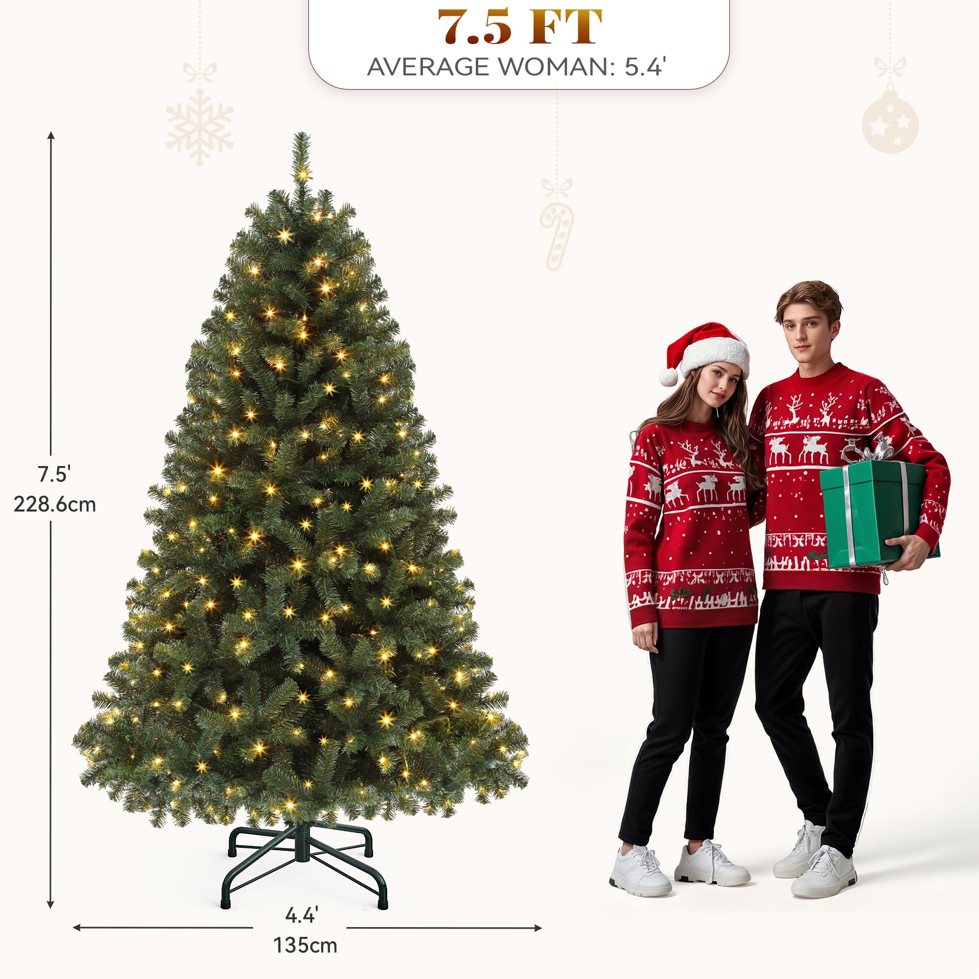 YITAHOME Prelit Artificial Christmas Tree with Remote Control - Genzify Store