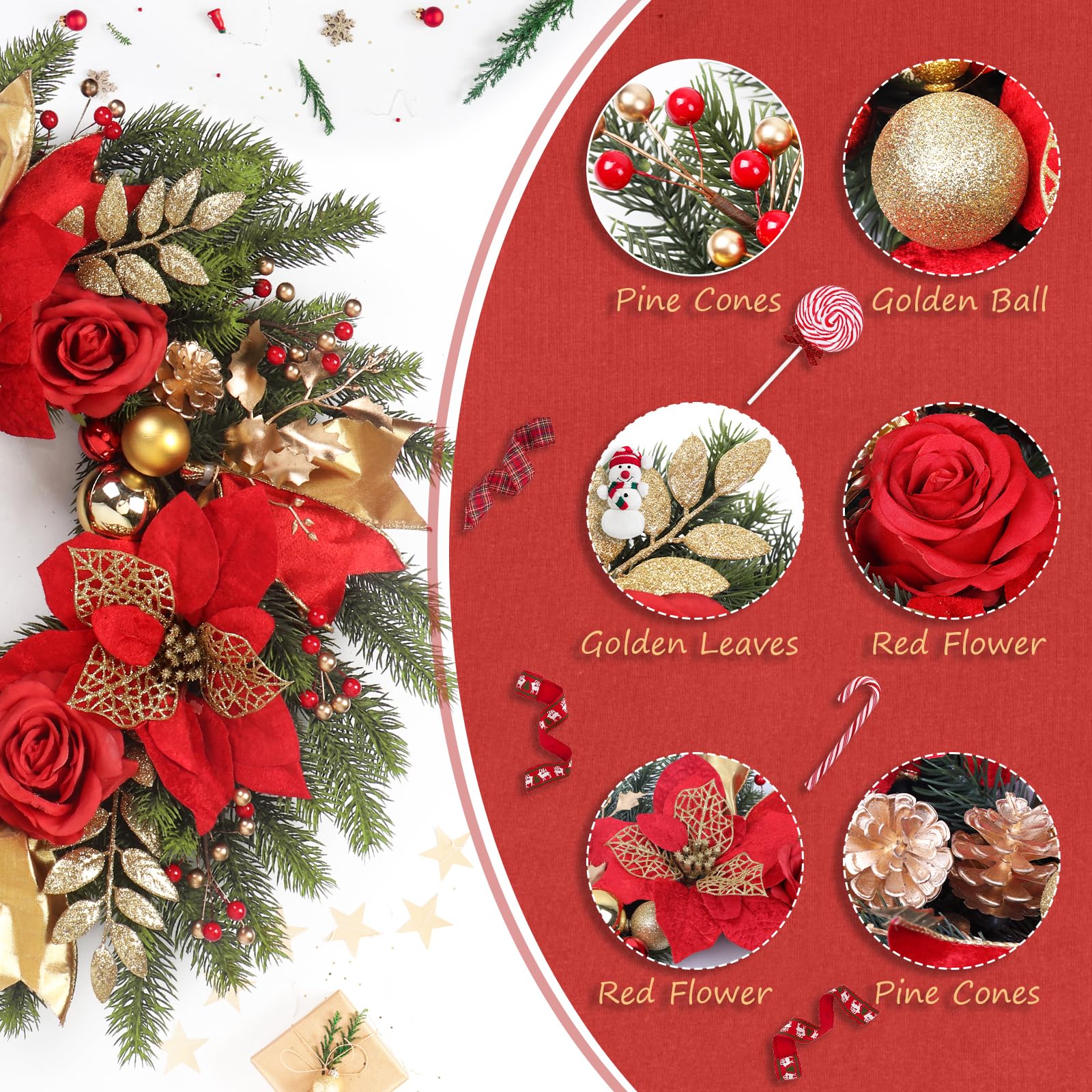 Spring Boxwood Wreath for Front Door with Berries & Eucalyptus Leaves - Genzify Store