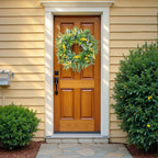 Spring Boxwood Wreath for Front Door with Berries & Eucalyptus Leaves - Genzify Store