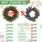 Spring Boxwood Wreath for Front Door with Berries & Eucalyptus Leaves - Genzify Store