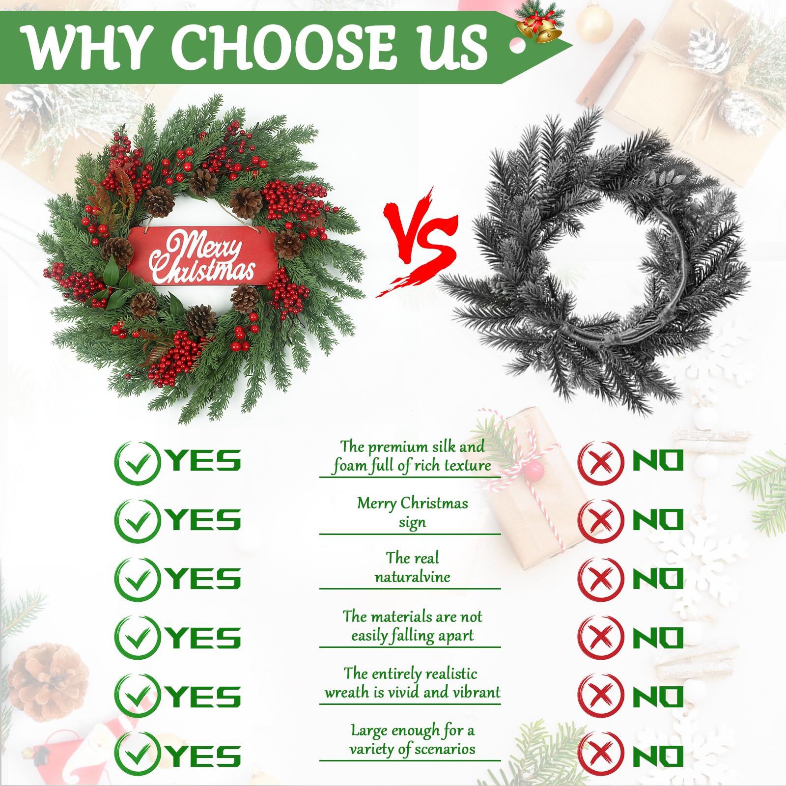 Spring Boxwood Wreath for Front Door with Berries & Eucalyptus Leaves - Genzify Store