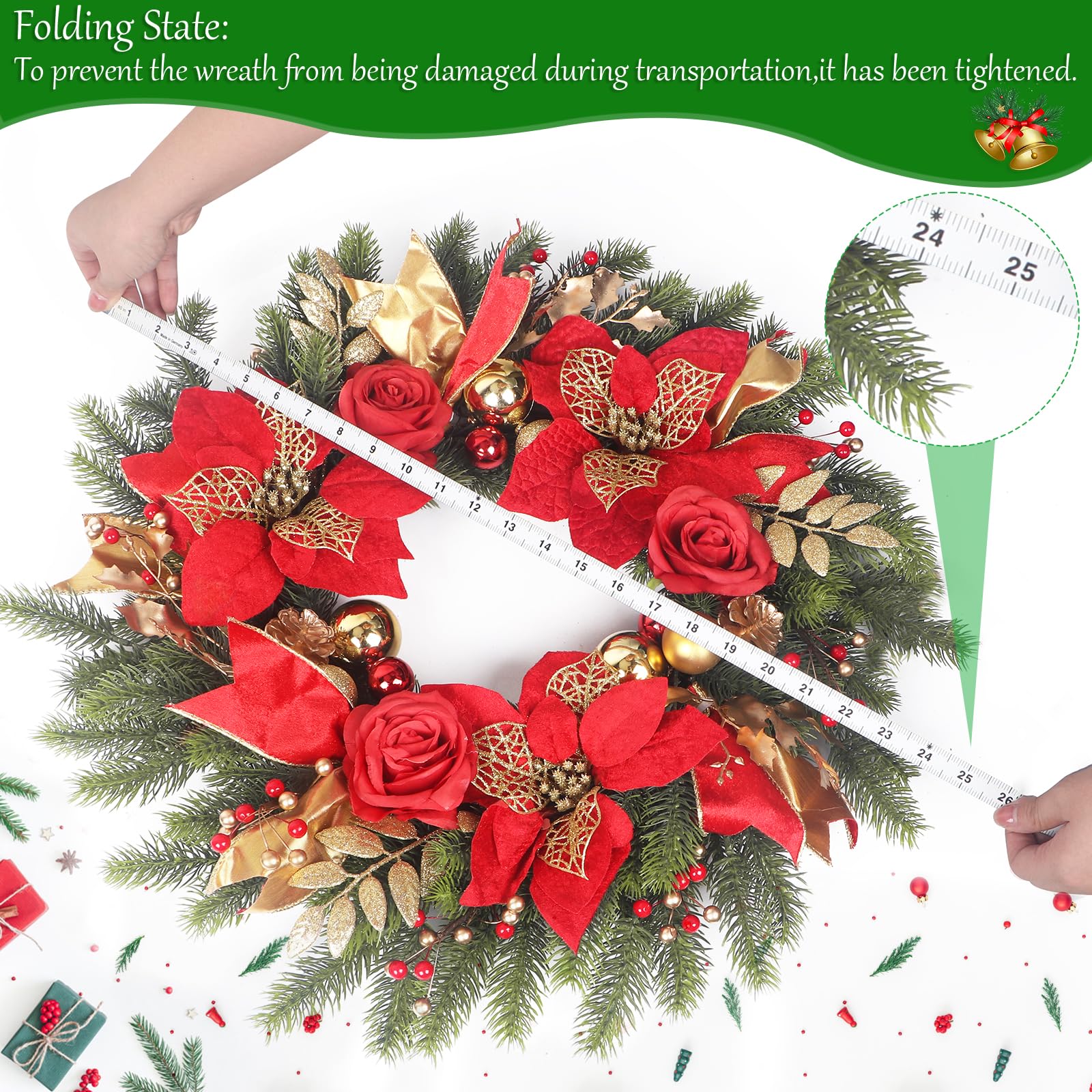 Spring Boxwood Wreath for Front Door with Berries & Eucalyptus Leaves - Genzify Store