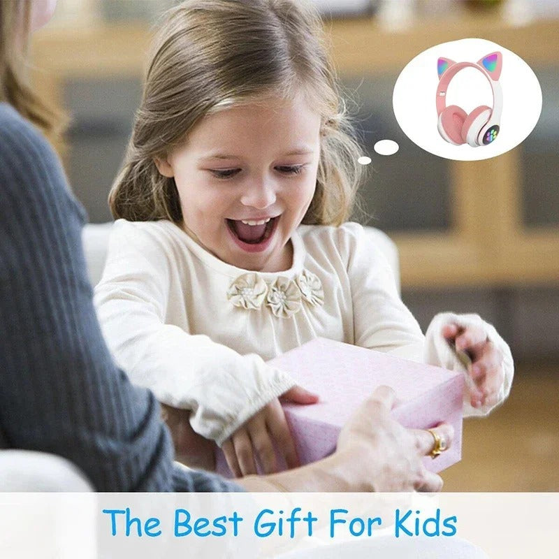 Bluetooth Cat Ear Headphones – LED Wireless Music Headset with Mic - Genzify Store