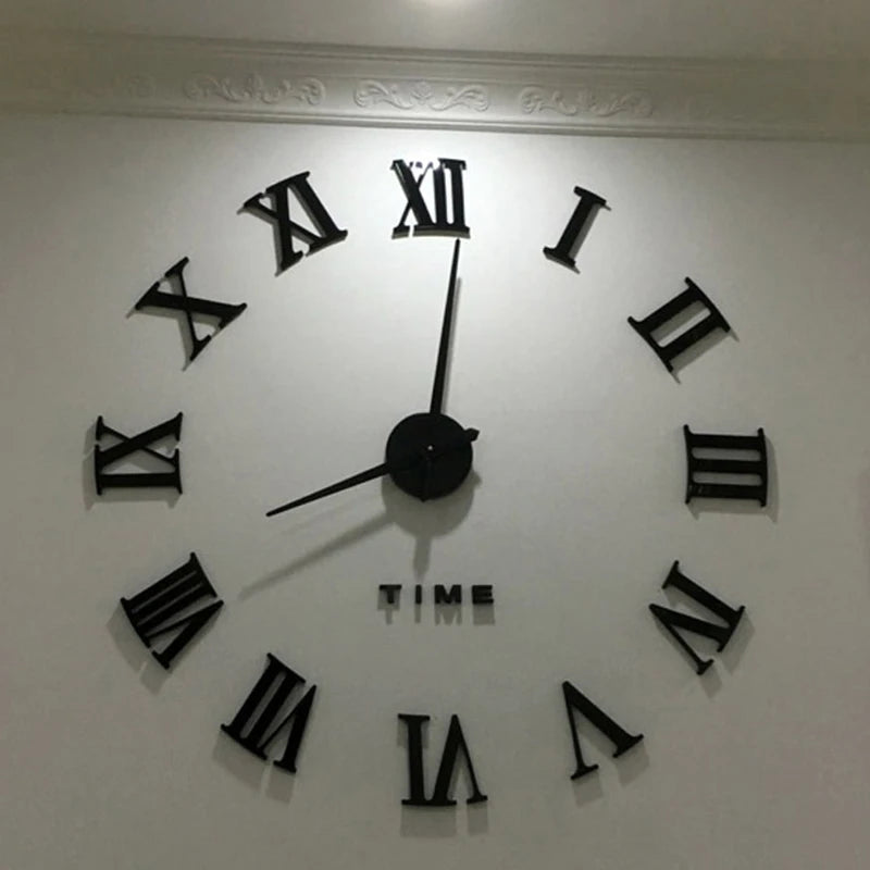 3D Frameless DIY Wall Clock – Acrylic Mirror Home Decoration - Genzify Store