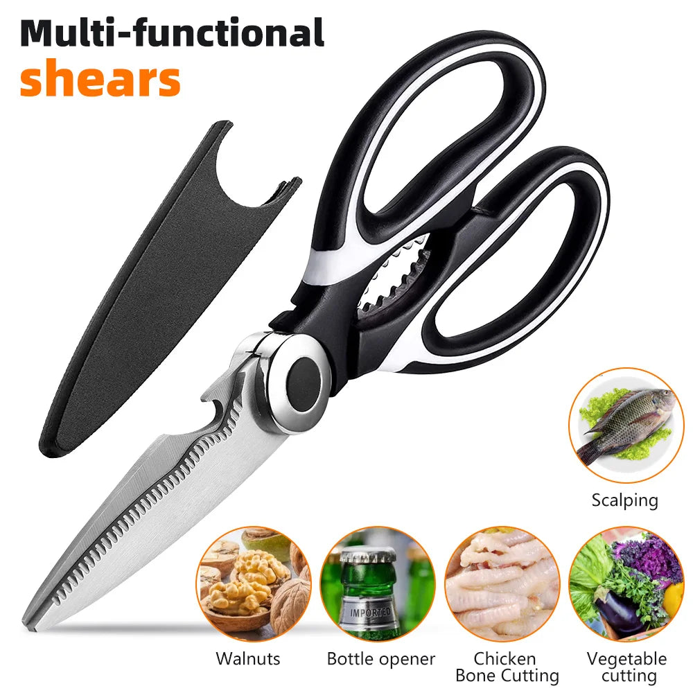 Multifunctional Stainless Steel Kitchen Scissors - Genzify Store