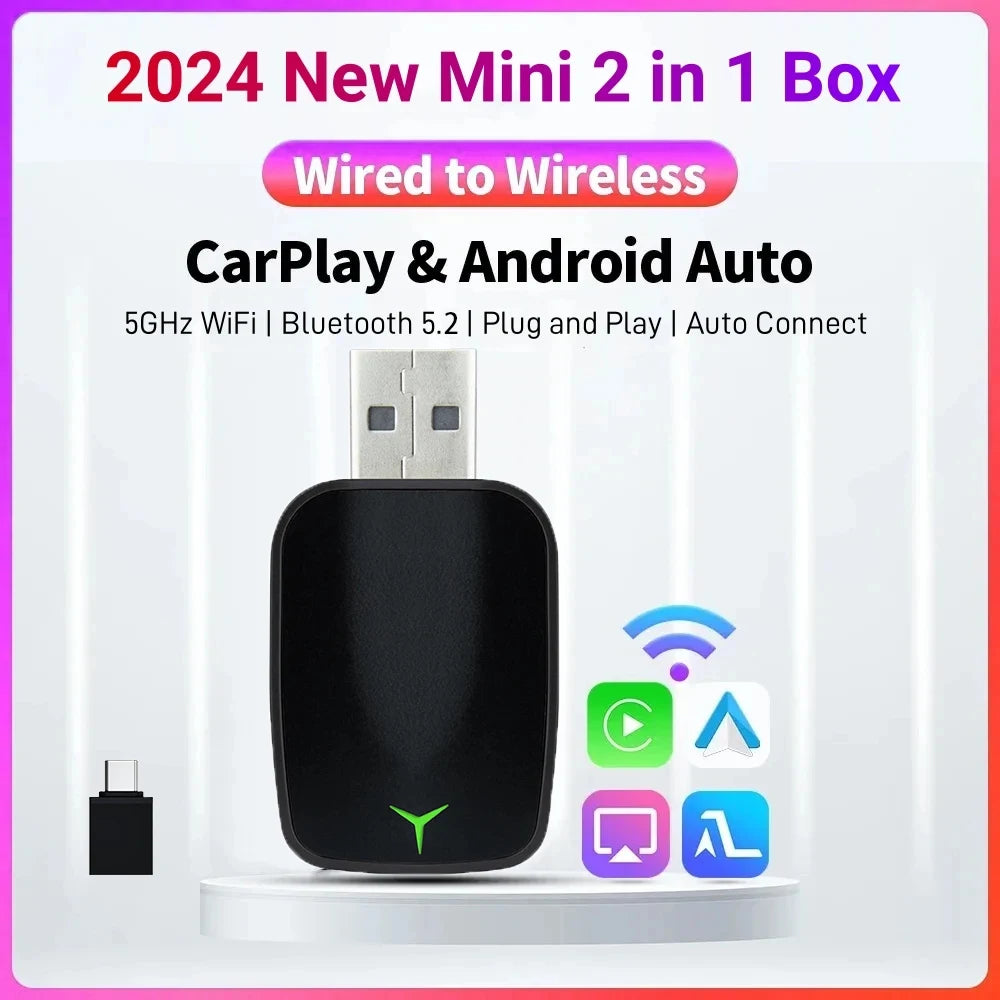 New 2 in 1  Wireless CarPlay Auto Adapter - Genzify Store