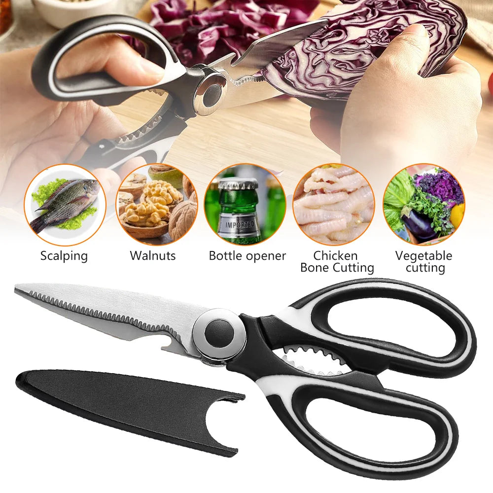 Multifunctional Stainless Steel Kitchen Scissors - Genzify Store