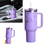 40oz Stainless Steel Water Cup – Purple Stars - Genzify Store