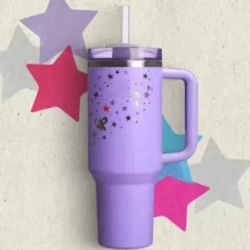 40oz Stainless Steel Water Cup – Purple Stars - Genzify Store