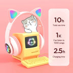 Bluetooth Cat Ear Headphones – LED Wireless Music Headset with Mic - Genzify Store
