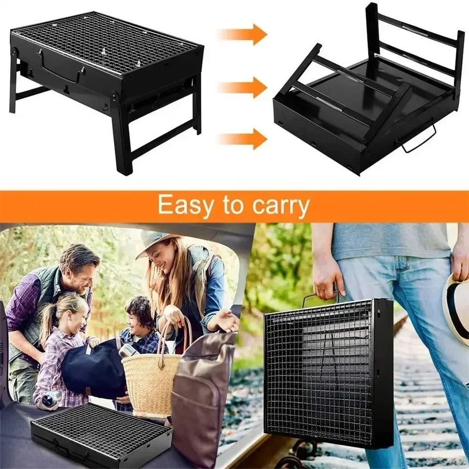 Portable Stainless Steel Charcoal Grill – Mini BBQ for Outdoor - Genzify Store